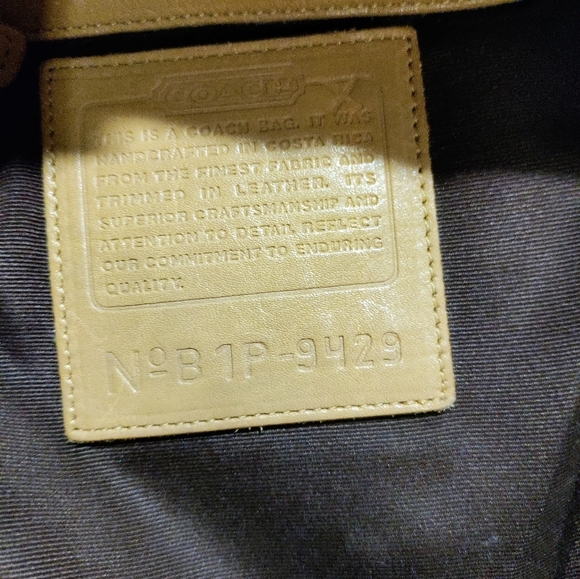 VINTAGE COACH 9429 BONNIE BUCKET LINEN LEATHER TAN CREAM SHOULDER BAG - Picture 12 of 13